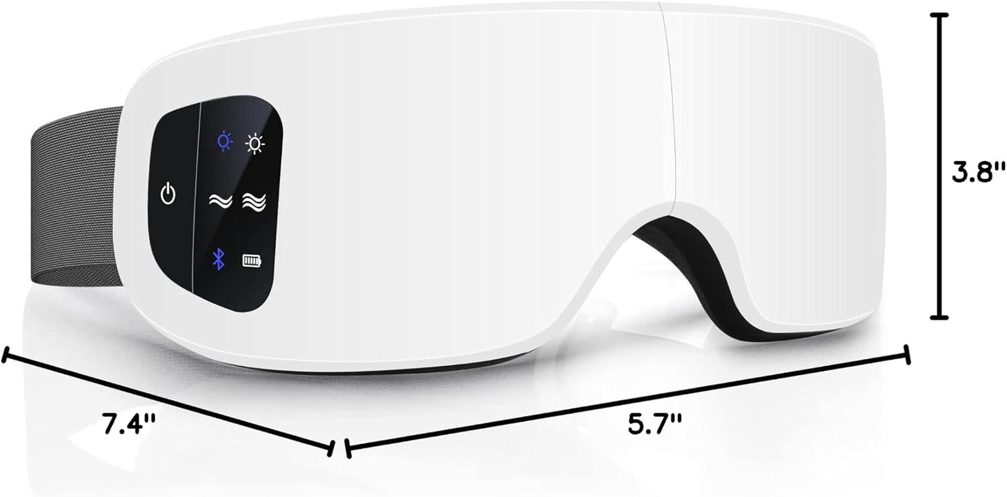 Eye Massager with Heat, Compression, Heated Sleep Mask, Mothers Fathers Day Birthday Gifts for Women Men, Massager Scalp for Eye Strain Relief, Foldable,Comfortable