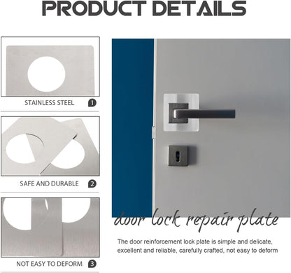 Mikikit Door Plate Repair Door Knob Filler Plate Stainless Steel Easy Peel Stick Installation