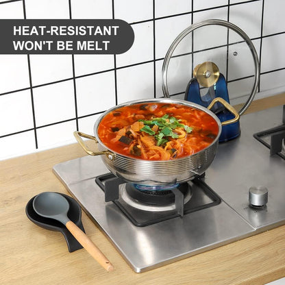 Nihow Ceramic Pot Lid Holder While Cooking for Kitchen Counter/Stove Top | Blue,Stable, Dishwasher Safe, Keep Counter Top Tidy and Clean,Water Proof,Saving Space,Heat Resistant