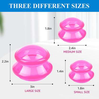 Silicone Cupping Therapy Sets (Set of 3), Cupping Kit for Massage Therapy