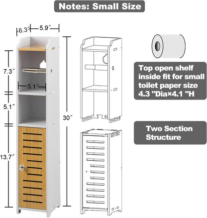 AOJEZOR Toilet Paper Holder Stand: Small Space Bathroom Storage for Renters