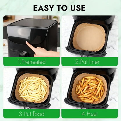 BYKITCHEN 300PCS Small Disposable Air Fryer Liners for 2 to 5QT Airfryer, Round Air Fryer Parchment Paper Liners, Compatible with Ninja AF101 4 QT, CHEFMAN 2 QT, Cosori 2.1QT, Dash 2.6 Quart & More