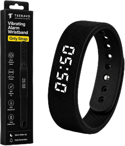 Vibrating Alarm Wristband Clock for Heavy Sleepers Wake Band Wrist Watch Silent Vibration Bracelet Loud Adults Strike Deaf People Despertar with that Won't Partner Extremely Deep