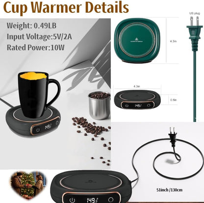 Coffee Mug Warmer, Cup Warmer with Auto Shut Off, Fast Bottle Warmers for All Bottles，3 Temp Settings, Multifunctional Bottle Warmer for Coffee, Beverage, Milk, Tea, Coffee Warmer Plate,Black