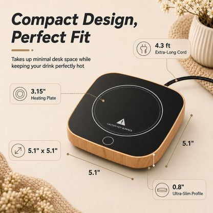 Coffee Cup Warmer, Auto Shut-Off Mug Warmer, 3 Temperature Setting