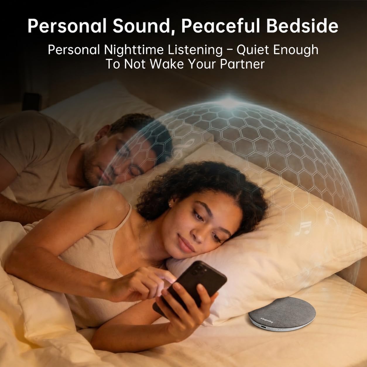 Kinglucky Pillow Speaker for Sleeping, Built-in White Noise Ultra-Thin Bluetooth 6.0 Under Pillow Speaker for Side Sleepers,Auto Shut-Off, Rechargeable Portable for Travel, Couples Shared Bed, Blue
