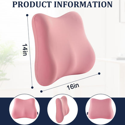 Lumbar Support Pillow for Office Chair Memory Foam Lumbar Cushion with Removable Cover Soft Back Support Pillow Suitable for Car, Couch, Gaming, Dark Blue