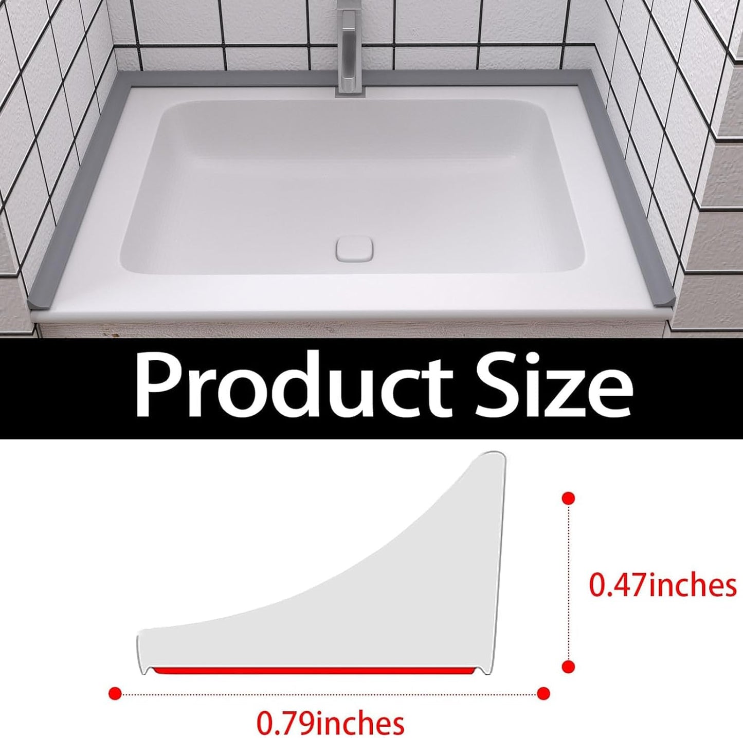 Raycity Silicone Shower Threshold Water Dam Barrier, 39 Inch, Clear | Self-Adhesive Glass Shower Door Bootom Seal Strip, Shower Water Guard Blocker for Walk in Bathroom, Kitchen