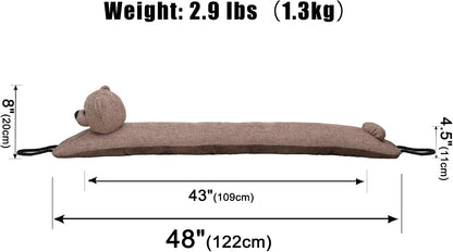 Under Door Draft Stopper Decorative Wind Stopper 36 inch for Door & Window, Weighted Animal Air Draft Stopper for Bottom of Door with Hanging Loops - Brown Dog