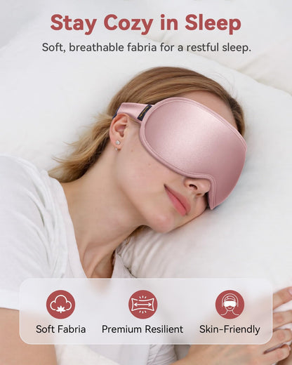 FACEMOON 3D Blackout Weighted Sleep Mask, Airplane Travel & Nurse Essential