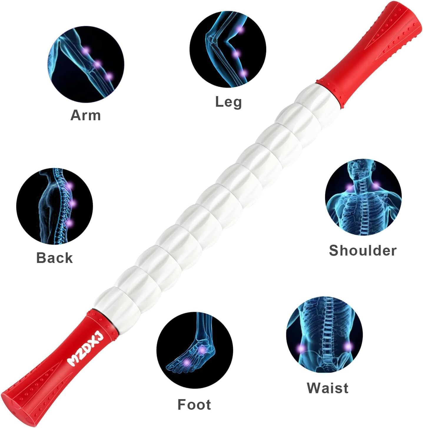 Wooden Cellulite Massage Roller for Legs and Thighs - Handheld Fascia Blaster Tool for Muscle Relief, Lymphatic Drainage & Body Sculpting - Anti Cellulite Massager for Women and Men (12 Wheel)