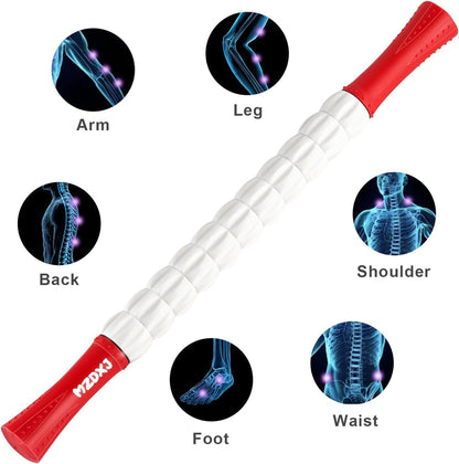Wooden Cellulite Massage Roller for Legs and Thighs - Handheld Fascia Blaster Tool for Muscle Relief, Lymphatic Drainage & Body Sculpting - Anti Cellulite Massager for Women and Men (12 Wheel)
