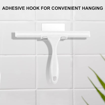 SetSail Squeegee for Shower Glass Door, 10 Inches, Black | Stainless Steel Shower Squeegee for Glass Doors, All-Purpose Window Squeegee for Shower Mirror Bathroom Car Window Cleaning