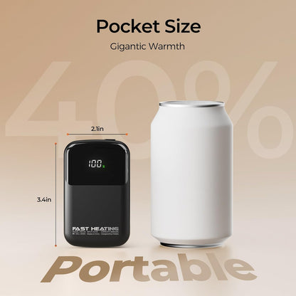 AI Hand Warmers Rechargeable, Real-Time Temp & Battery Display, Electric Hand Warmers, Fast Heating, Fits in Gloves/Pocket, Gifts for Women & Men