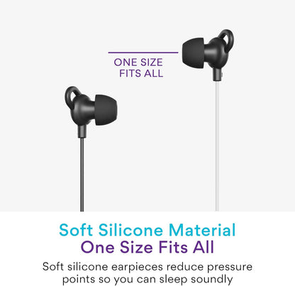 MEE audio SleepTones USB-C Wired Sleep Earbuds for Side Sleepers with Lightweight Low-Profile Silicone Earpieces, Noise Reduction Sleeping Headphones with Built-in Mic & Volume Controls (USB Type C)