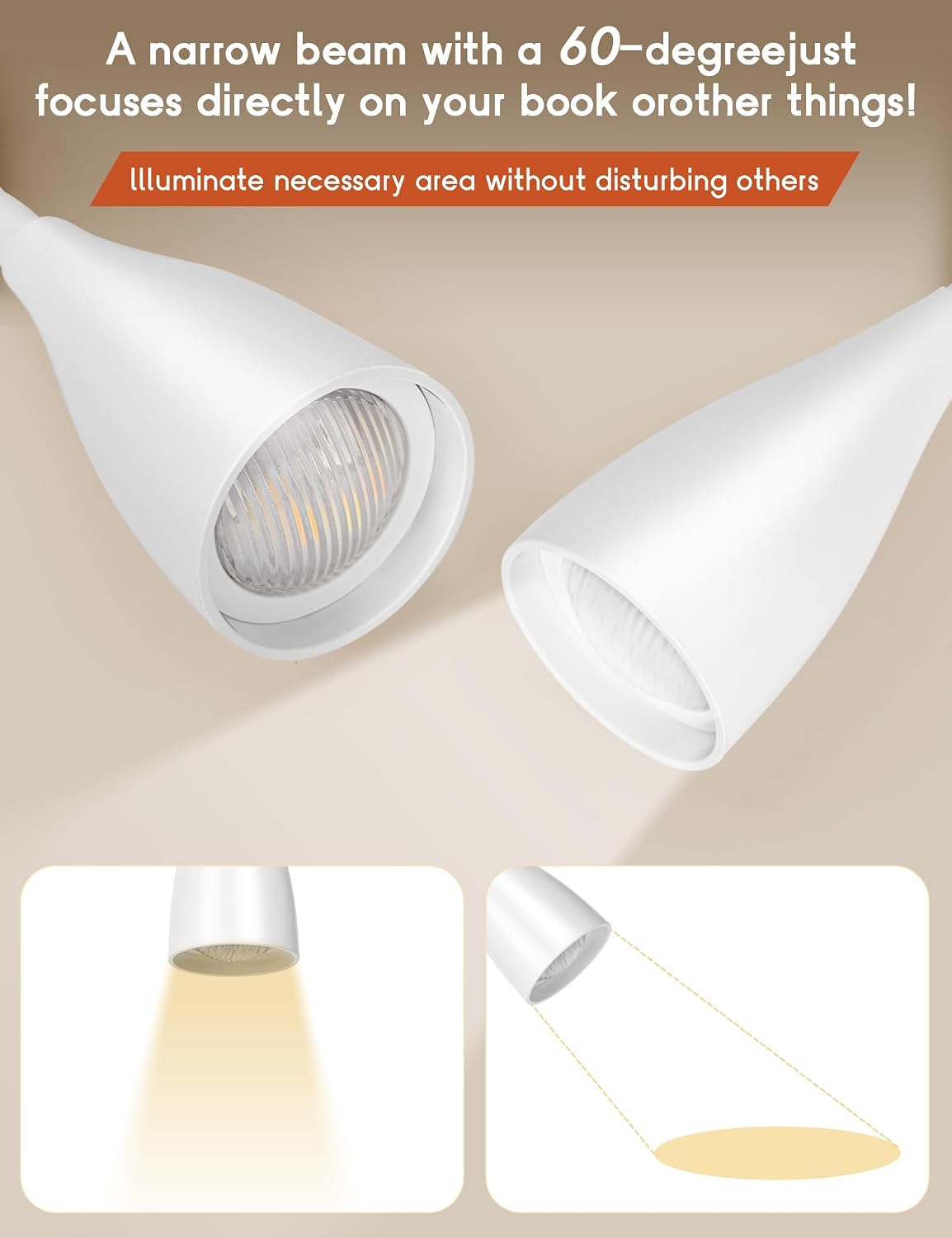 Reading Light for Book in Bed,Clip on Light Reading Lamp with Adapter Black