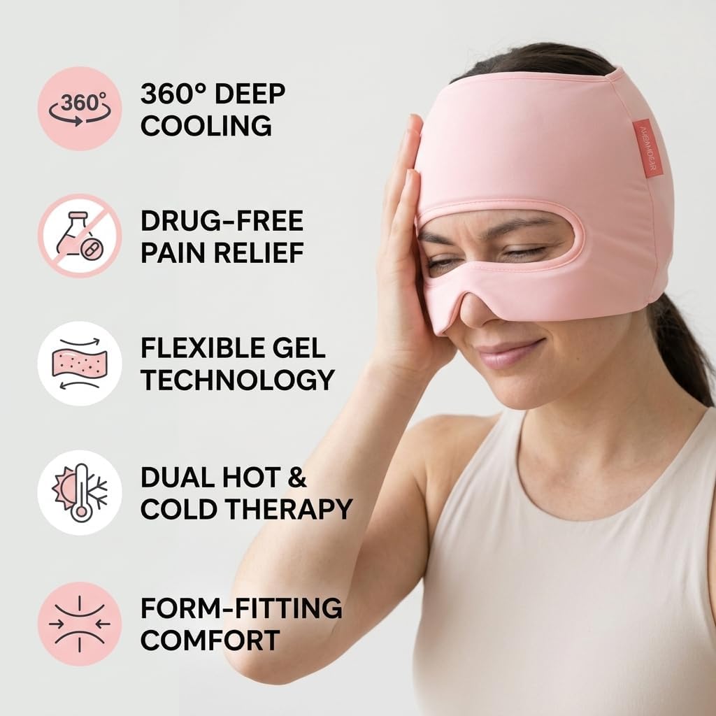 3-in-1 Migraine Relief Cap with Eye Holes