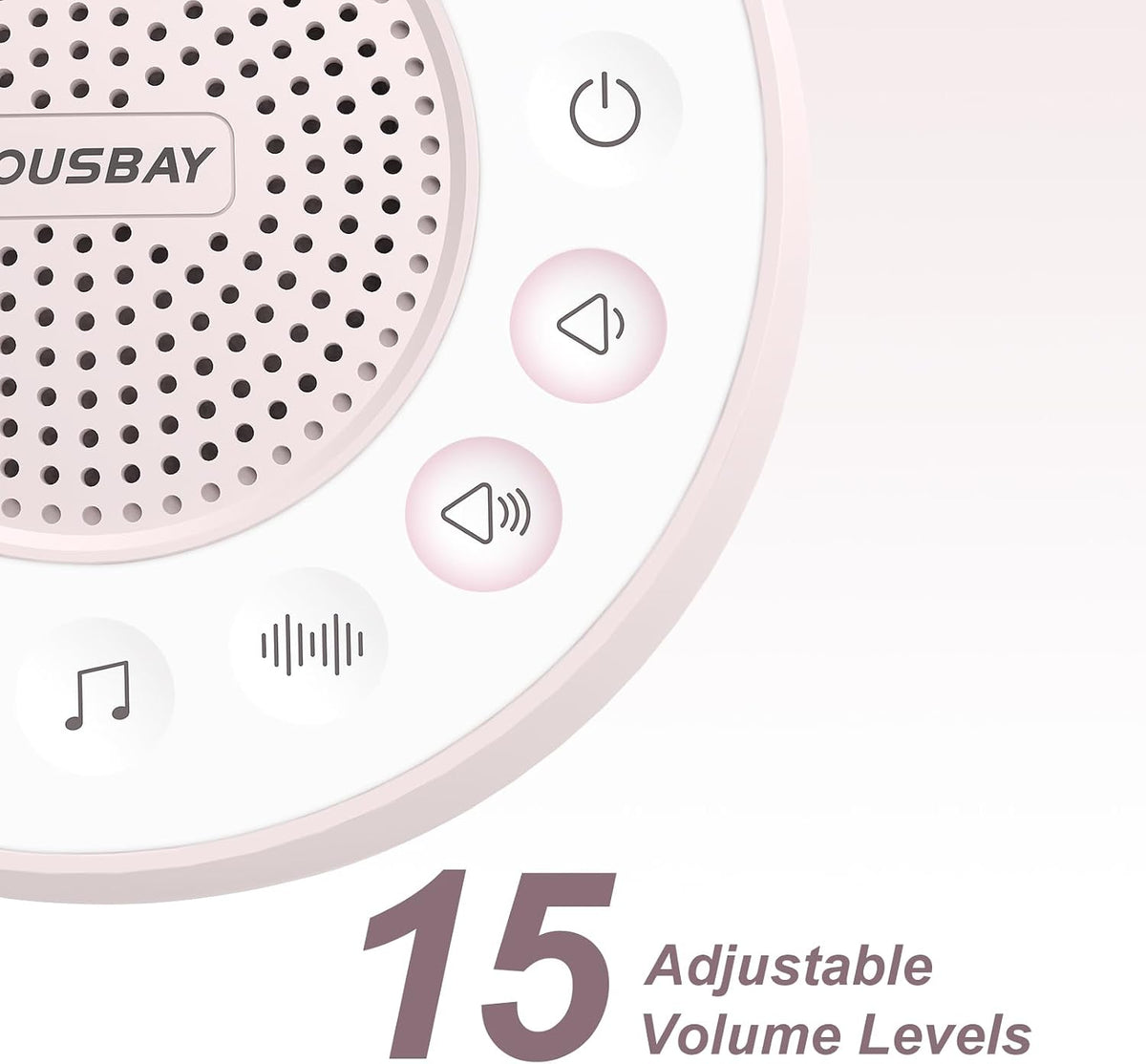 Housbay White Noise Machine with 31 Soothing Sounds, 5W Loud Stereo Sound, Auto-Off Timer, Adjustable Volume, Sleep Sound Machine for Baby, Kid, Adult -Wood Grain