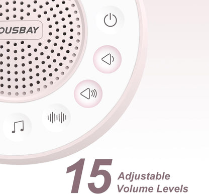Housbay White Noise Machine with 31 Soothing Sounds, 5W Loud Stereo Sound, Auto-Off Timer, Adjustable Volume, Sleep Sound Machine for Baby, Kid, Adult -Wood Grain