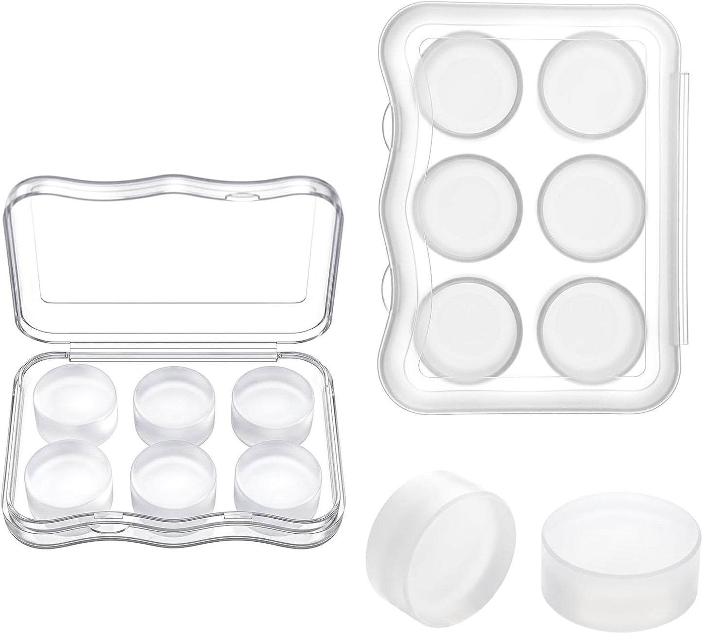 12 Pcs Moldable Silicone Ear Plugs Soft Transparent Earplugs for Sleeping | Noise Reduction Earplugs, Reusable Noise Cancelling EarPlug, Snoring, Travel, Concerts, Work, Study, Airplanes