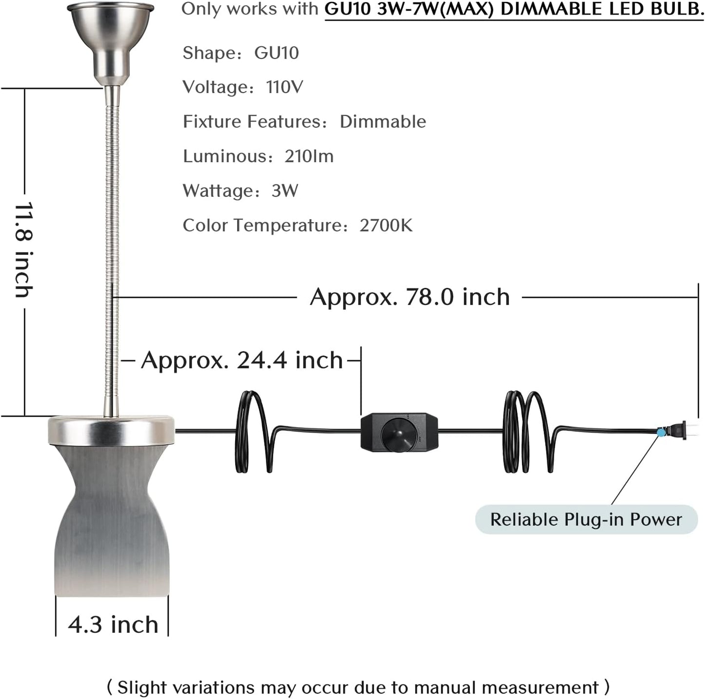 Solfres Patented Innovative Design Headboard Reading Light. No Drilling Golden Book Light for Bedtime Reading. Dimmable LED Book Reading Lamp with Bulb. Movable & Flexible, Black