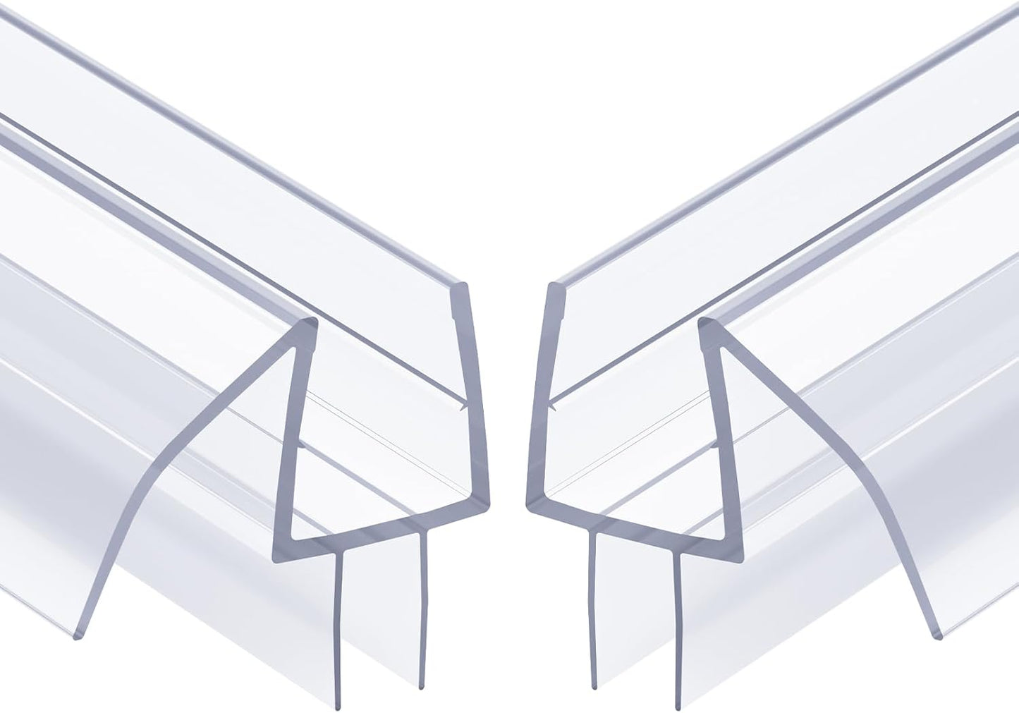 AmazerBath Frameless Shower Door Bottom Seal 39 inch (Set of 2) - Clear, Suitable for 3/8 Inch Glass, Modern Style