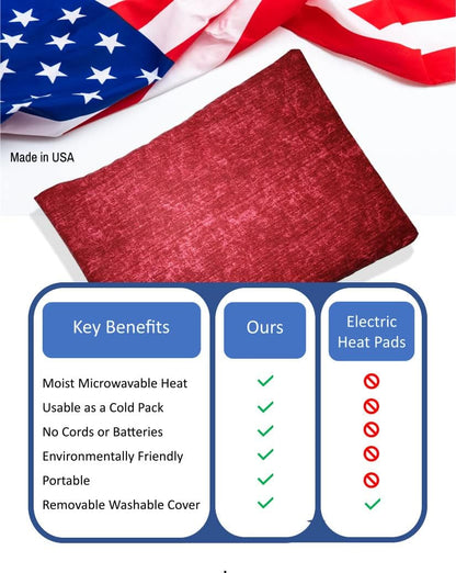 Microwavable Corn Filled Heating Pad and Cold Pack/Washable 100% Cotton Cover (Cross Hatch - Mint, 7.5in W x 11in L)