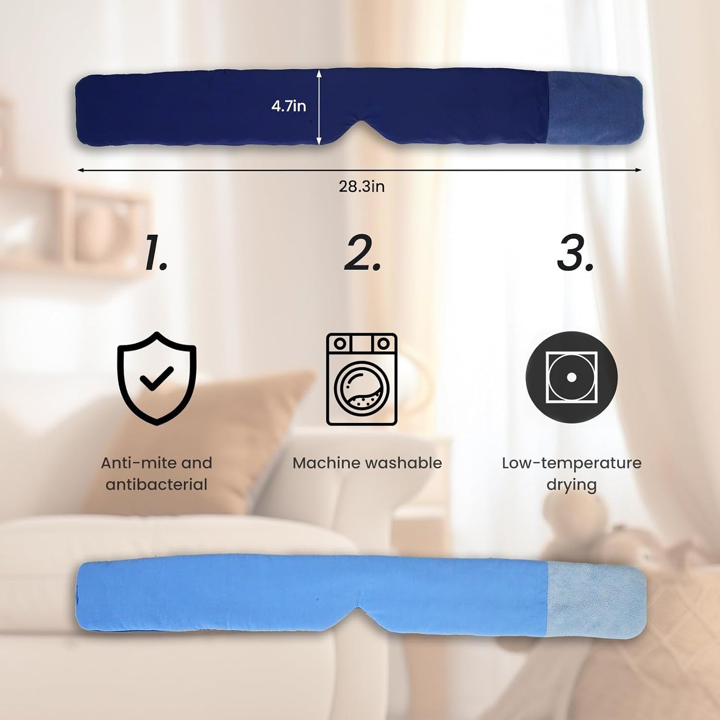 100% Blackout Sleep Mask for Side Sleepers &Travel | Zero Pressure Design, Dual-Sided Cooling/Warm Memory Foam, Adjustable Head Strap | Quiet Hook & Loop Closure