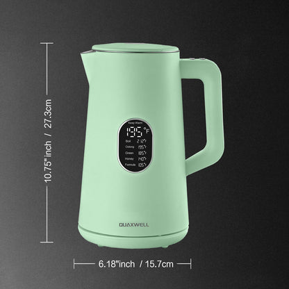 1.5L Electric Kettle Temperature Control, Black | Double Wall Cool Touch Teapot, Fast Boil, 5 Temperature Control, LED Display, Auto Shut-Off & Keep Warm