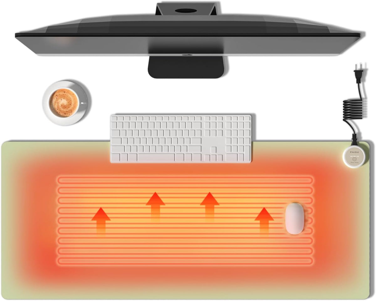 PAIDU Heated Mouse Pad Hand Warmers, Electric Warm Office Desk Mat