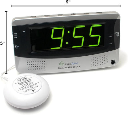 Sonic Alert SBD375SSEU/USA Sonic Boom Dual Alarm Vibrating Alarm Clock