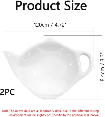 2 Pack Porcelain Tea Bag Coasters,Tea Bag Holder for Used,Classic Teaspoon Rest Pad Heat-Resistant Coasters Cute Dish Saucer Teabag Caddy Holder Set for Organizing Tea Time (2)
