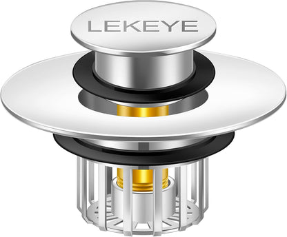 LEKEYE Tub Stopper | Shower Drain Hair Catcher | Pop-up Drain Stopper with Strainer | Bathroom Bathtub Plug | Drain Protector for 1-1/2 to 1-3/4" Bath Drain Hole