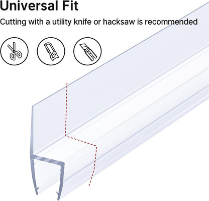 AmazerBath Frameless Shower Door Bottom Seal 39 inch (Set of 2) - Clear, Suitable for 3/8 Inch Glass, Modern Style