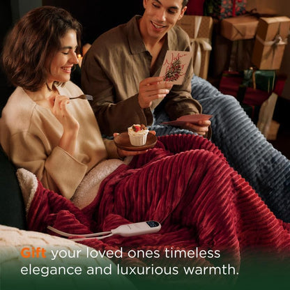 Bedsure GentleSoft Heated Blanket Throw - Soft Ribbed Flannel Electric Blanket, Gifts for Grandma (50x60 inches, Grey)