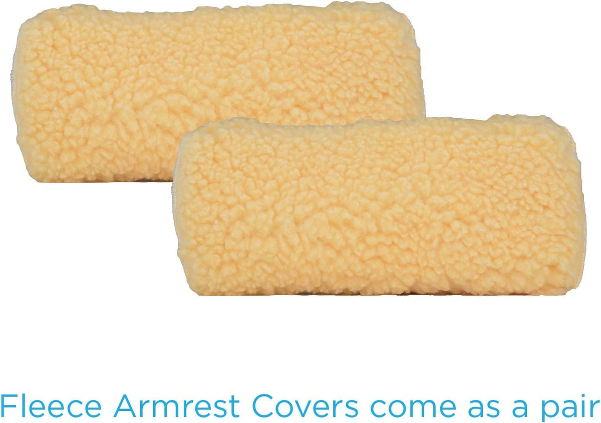 NOVA Sheepskin Fleece Armrest Covers for Wheelchairs, Transport Chairs & Arm Chairs, Universal Fit, Washable, One Pair