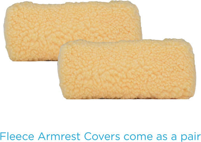 NOVA Sheepskin Fleece Armrest Covers for Wheelchairs, Transport Chairs & Arm Chairs, Universal Fit, Washable, One Pair