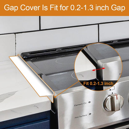 Silicone Stove Counter Gap Cover - 25 Inch Gap Filler 2 Pack Black | Long gap filler seals spills between kitchen appliances Stovetop oven countertop; stove gap cover, gas stove side gap covers