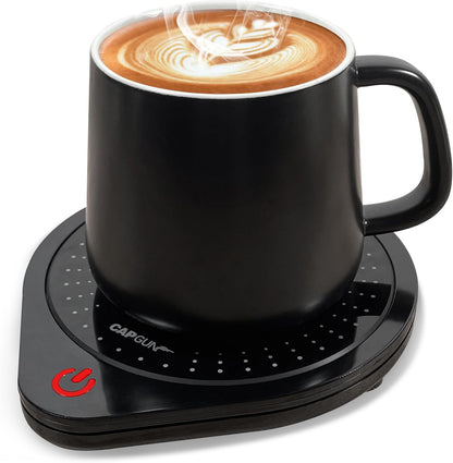 25W Electric Candle Warmer for Coffee Mugs, 75℃ Heating & Auto Shut-Off, Spill-Proof Desk Warmer for Beverages (White)