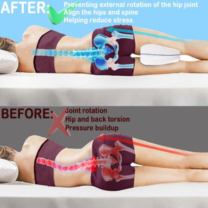 Tiwwie Knee Pillow Leg Pillow for Side Sleepers Foam Support Pillow for Sleeping for Back Pain,Memory Foam Cushion Pregnancy Pillow Leg Positioner Pillows for Side Sleeping