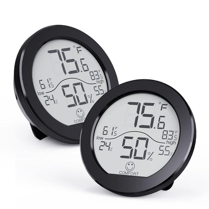 Indoor Digital Hygrometer Thermometer for Room Temperature Humidity Meter | SECRUI Thermometer Accuracy Calibration LCD Temperature Sensor with Maximum and Minimum Records,1 Pack