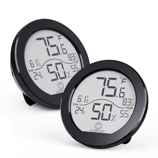 Indoor Digital Hygrometer Thermometer for Room Temperature Humidity Meter | SECRUI Thermometer Accuracy Calibration LCD Temperature Sensor with Maximum and Minimum Records,1 Pack