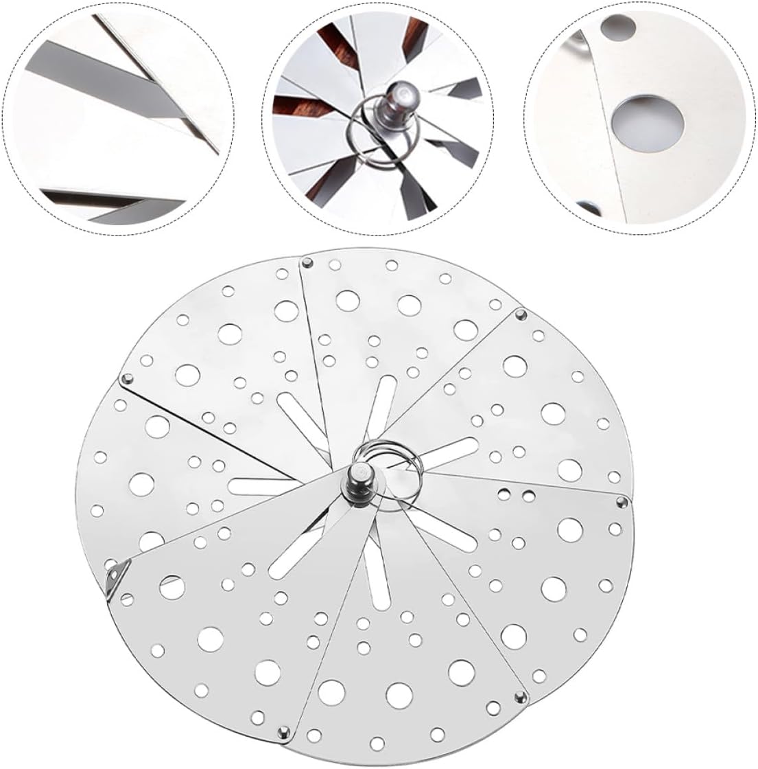 Healifty Adjustable Stainless Steel Anti-spill Lid with Overflow Spill Stopper Cover, Multi-function Kitchen Pot Lid, Telescopic Size for Cooking and Steaming