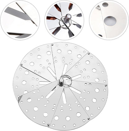 Healifty Adjustable Stainless Steel Anti-spill Lid with Overflow Spill Stopper Cover, Multi-function Kitchen Pot Lid, Telescopic Size for Cooking and Steaming