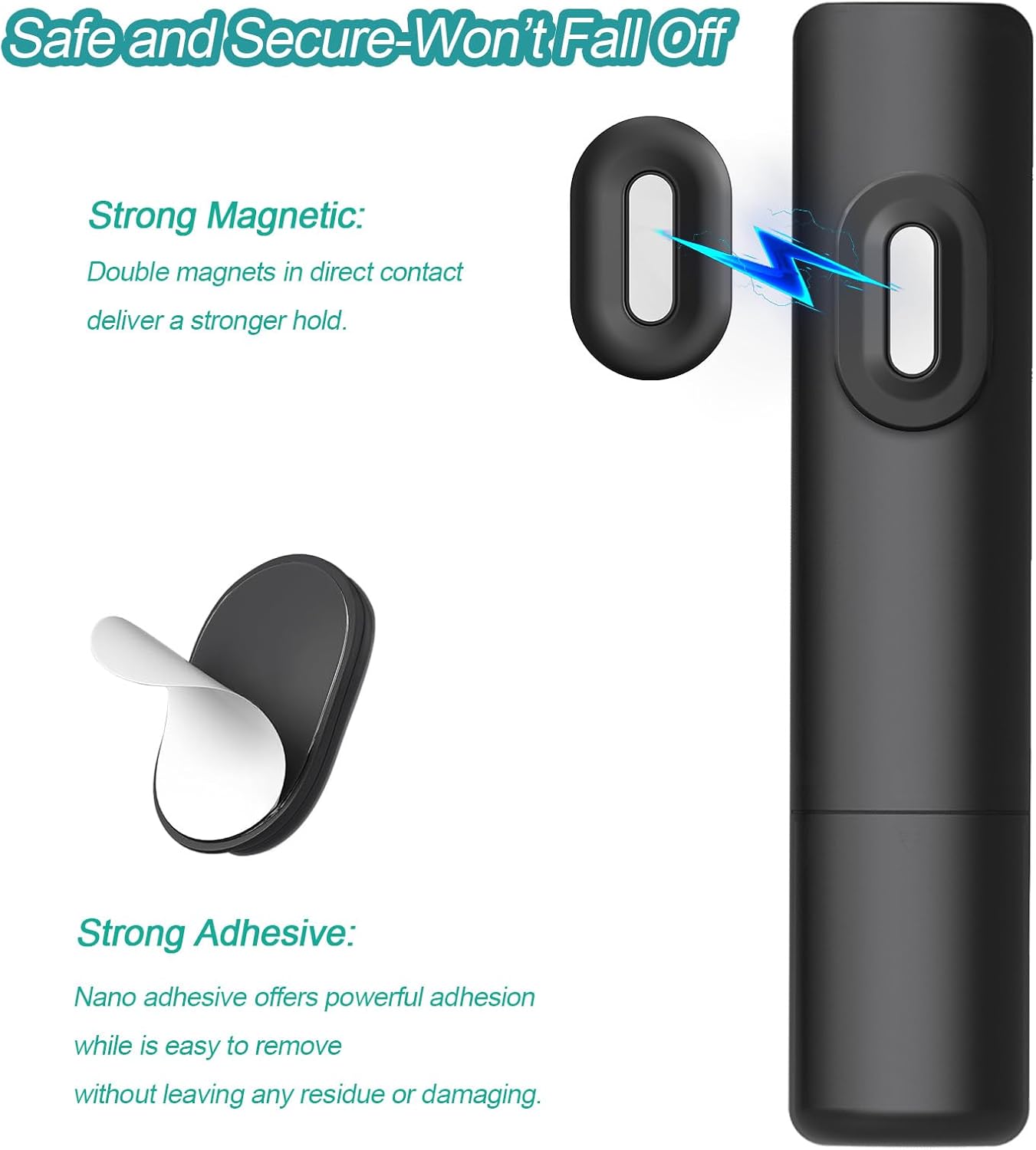 Freewindo Magnetic Remote Control Holder Wall Mount, 5 Pack TV Remote Holder Wall Mount, Silicone Remote Organizer Magnetic Remote Holder for Bed, TV, Ceiling Fan and Air Conditioner (Black)