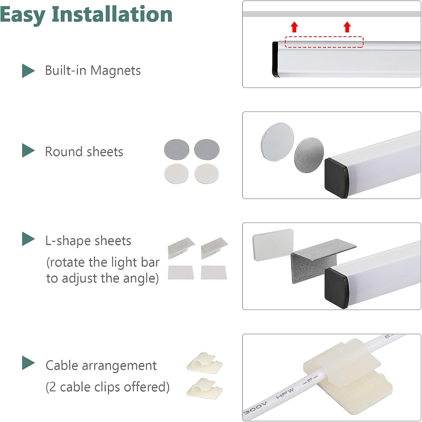 ASOKO Motion Sensor Dimmable Led Under Cabinet Light, 12" Cool White | ASOKO Motion Sensor Dimmable Led Under Cabinet Light, 12" Plug in Cool White 6000K Bar for Kitchen Counter Closet