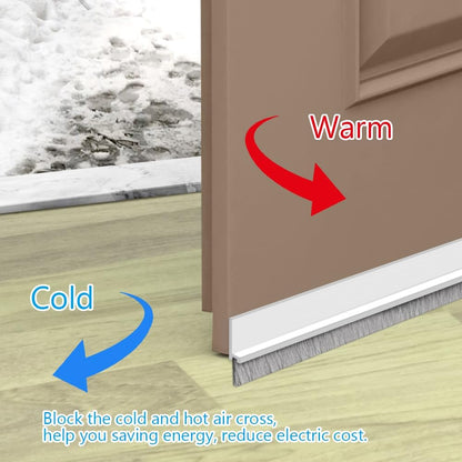 Ainiv Door Draft Stopper Under Door Seal, 2" W x 39" Cutable Soundproof Door Seal, Adhesive Under Door Sweep Weather Stripping Soundproof Kit, Under Door Draft Stopper Seals Anti-Collision-Black