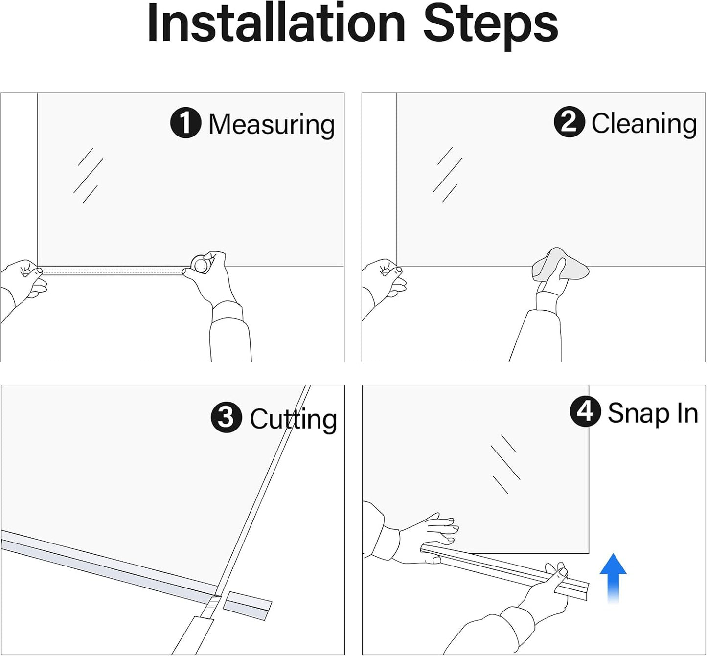 Yecaye 3 Pack 3/8" x 39" Shower Door Bottom Seal Strip, Shower Door Sweep | Shower Door Sweep for 3/8'' (10mm) Doors, Frameless Glass Shower Door Seal Strip Stop Shower Leaks and Create a Water Barrier
