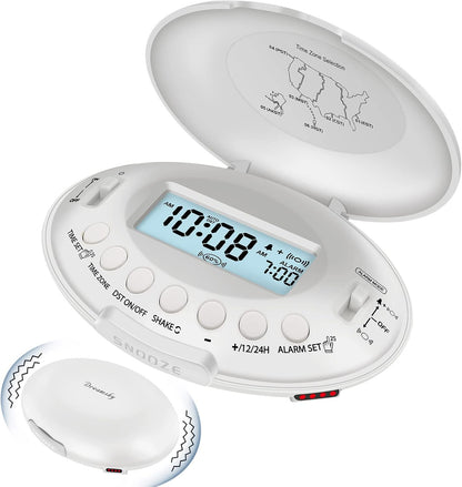DreamSky Vibrating Alarm Clock for Heavy Sleepers Adults Under Pillow | Bed Shaker Alarm Clock for Teens Kids/Hearing Impaired, Rechargeable Battery Operated for Bedroom/Travel, Auto DST, Backlight