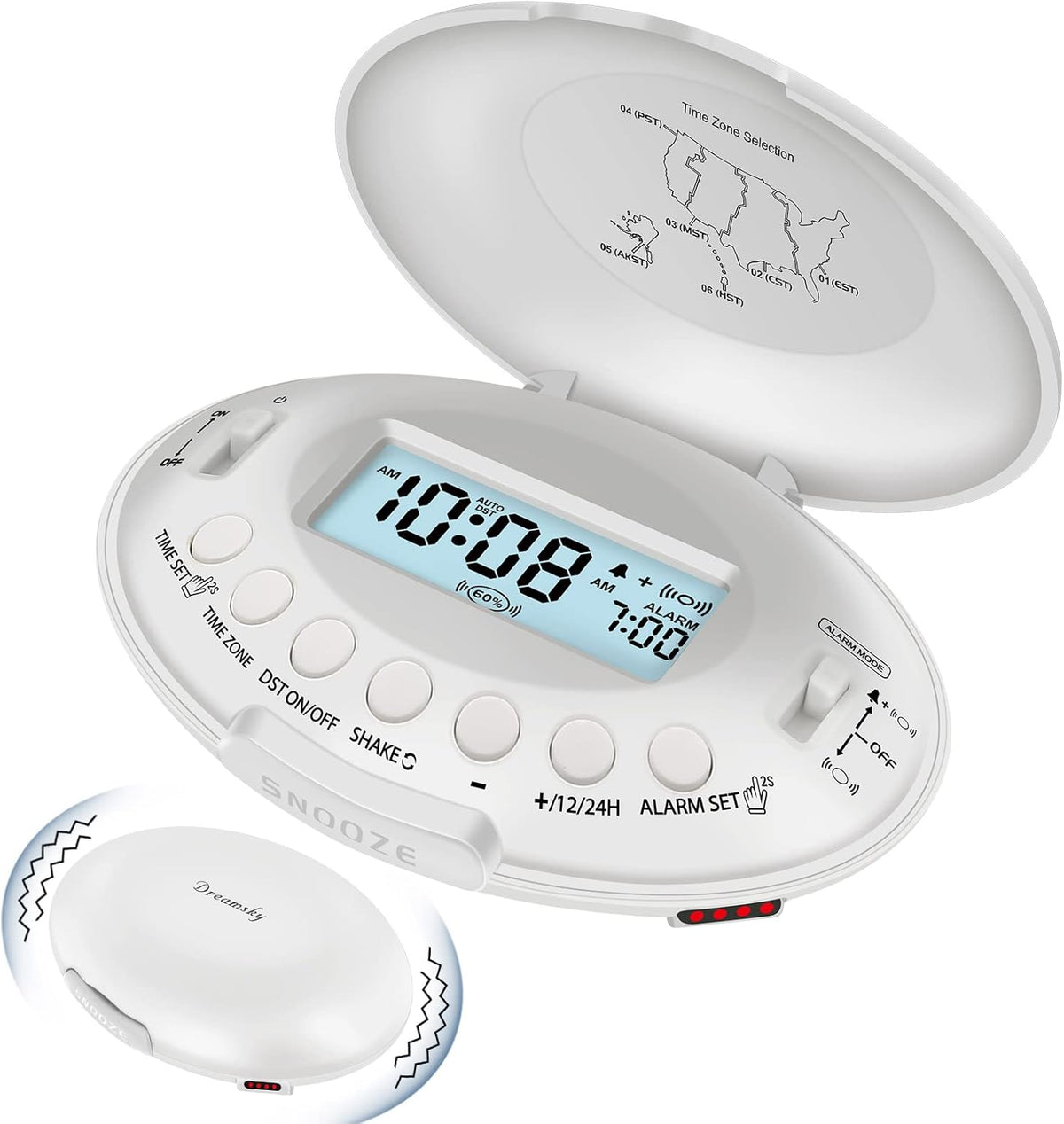 DreamSky Vibrating Alarm Clock for Heavy Sleepers Adults Under Pillow